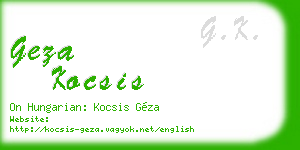 geza kocsis business card